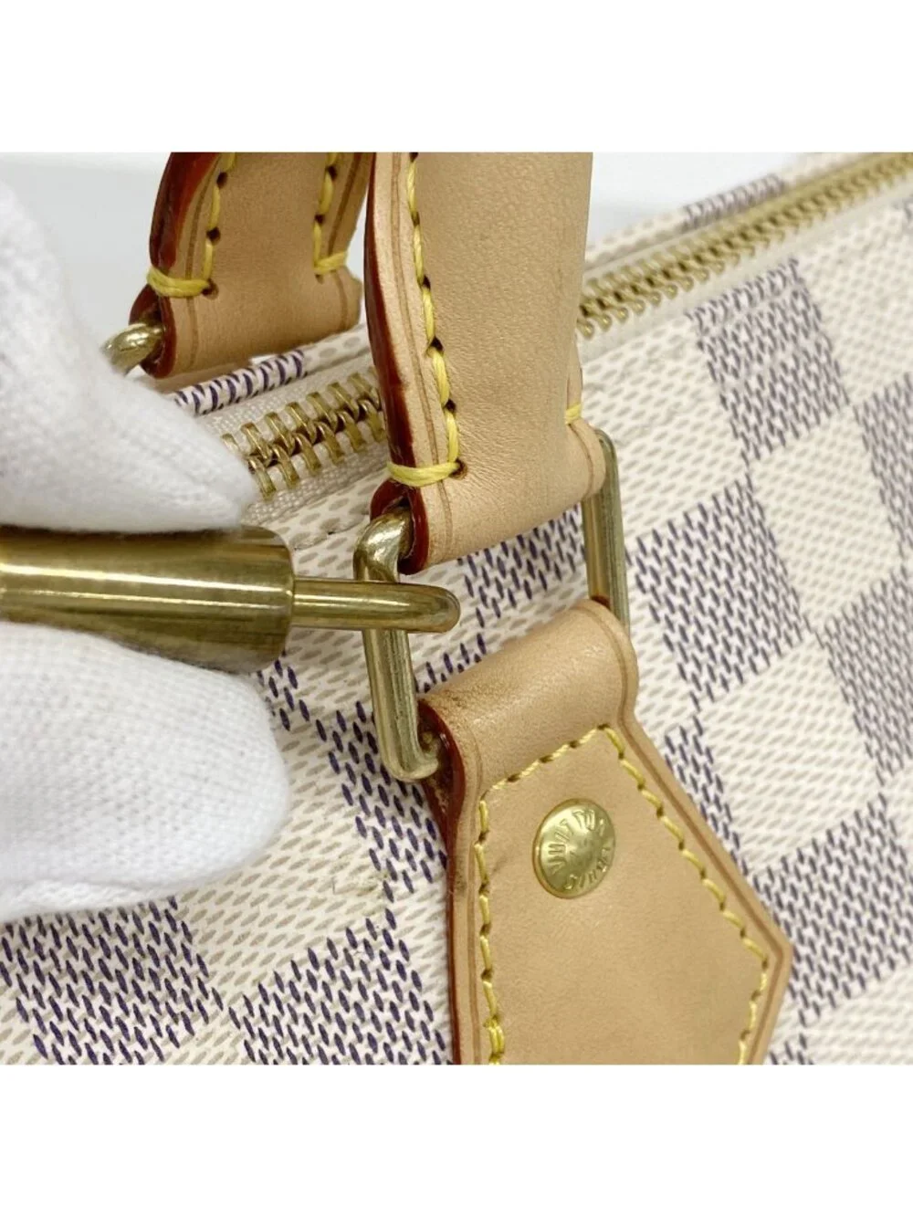 Louis Vuitton Damier Azur Speedy 30 White Handbag